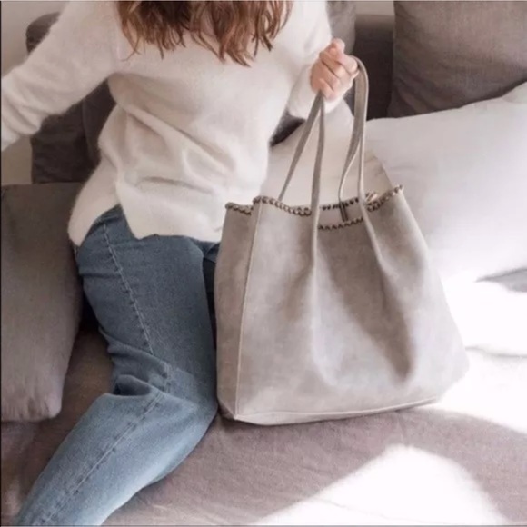 B-Low the Belt Handbags - B-Low the Belt Studded Gray Wash Tote